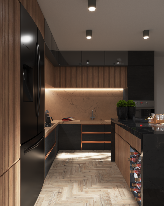 services-02 A stylish modern kitchen with sleek cabinets, LED lighting, and luxurious finishes.